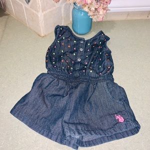 Polo girls 4t denim open back romper